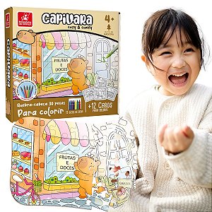 Quebra Cabeça Infantil Capivara Madeira 30 Peças Criativo