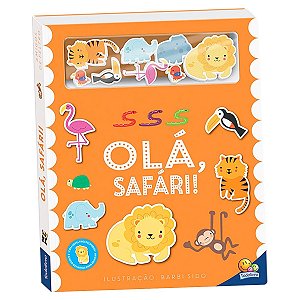 Livro Infantil Olá Safari – Brinquedo Educativo Peças Feltro