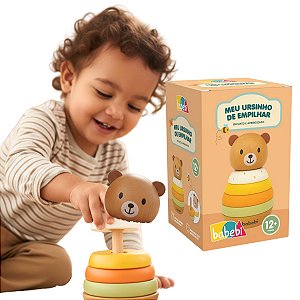 Meu Ursinho de Empilhar Brinquedo Educativo Montessori Infantil