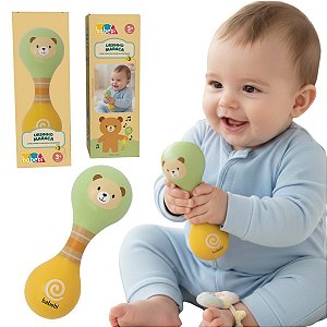 Ursinho Chocalho Babebi Estímulo Sensorial Musical Bebês 3+