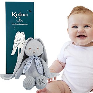 Meu Primeiro Coelhinho de Pelucia Azul Infantil Kaloo 35 cm