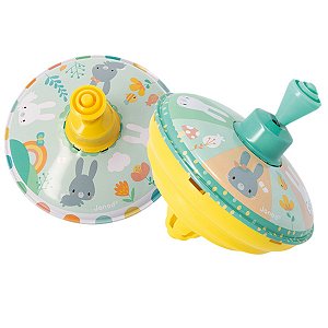 Pião Infantil Janod Metal Diversão Colorida Estímulo Sensorial