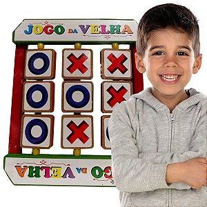 Jogo da Velha de Girar em Madeira Brinquedo Educativo