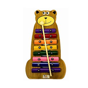 Metalofone  Urso Colorido Brinquedo Educativo Musical