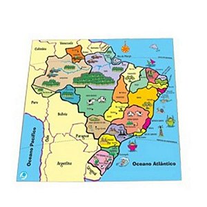 Quebra-Cabeça Mapa- Estados Brasil Brinquedo Pedagógico
