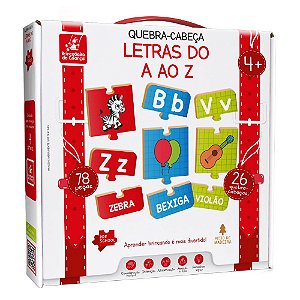 Letras do A ao Z Brinquedo Educativo e Pedagógico em MDF