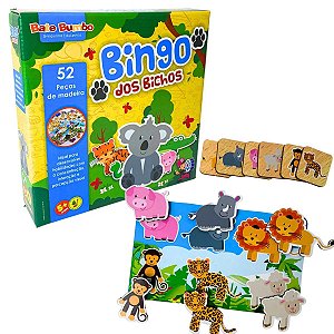 Bingo dos Bichos Brinquedo Educativo Bate Bumbo