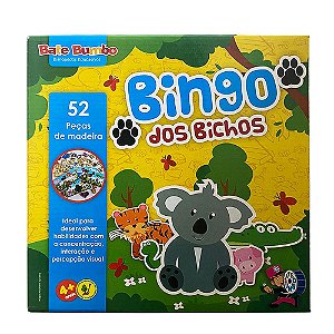 Jogo Bingo dos Dinossauros Brinquedo Educativo Madeira - Bate