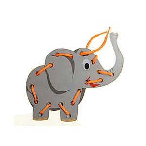 Alinhavo Infantil Elefante Brinquedo Educativo e Pedagógico
