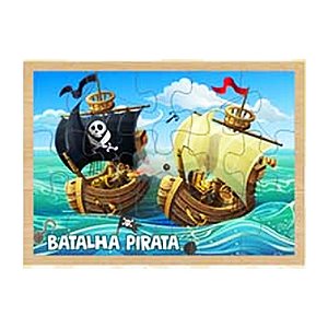 Quebra-Cabeça Batalha Pirata Brinquedo Educativo em MDF