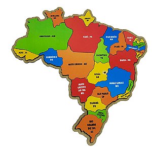 Quebra-Cabeça Brasil Mapa Regiões G Brinquedo Educativo MDF