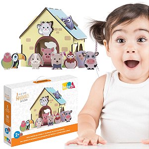Passa Figuras Animais na Fazenda Brinquedo Educativo