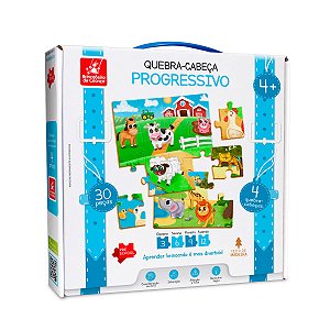 Quebra-Cabeça Progressivo Família Tigre - Jogo Educativo Infantil