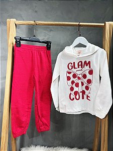 Conjunto de Moletom Infantil - Feminino | C/ Capuz Glam And Cute