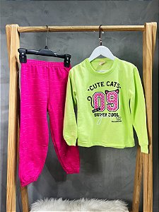 Conjunto de Moletom Infantil - Feminino | Cute cats