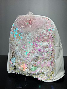 Mochila Infantil Laço Paetê