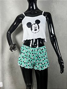 Pijama Baby Doll - Adulto Feminino Blusa E Shorts