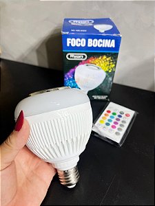 Lampada Musical Caixa De Som Bluetooth Led Rgb Com Controle