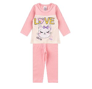 Conjunto Manga longa e calça meia estação Infantil - Feminino 6021