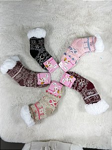 Meia Térmica-Inverno Flor de Lotus Infantil