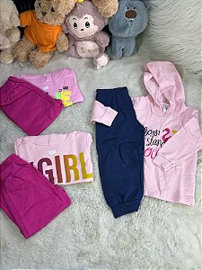 Conjunto Moletom Inverno Infantil Meninas - Zumel C/ Capuz