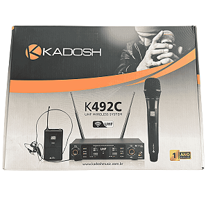 Microfone Kadosh K492C Sem Fio De Mão E Headset Com Receptor