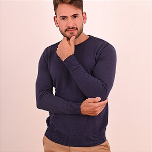 Blusa Tricot Gola Redonda Masculina