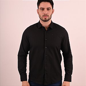 Camisa Masculina Comfort Com Linho Manga Longa