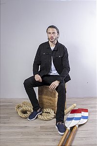 Jaqueta De Sarja Com Bolsos Masculina