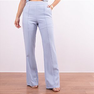 Calça Flare Alfaiataria Com Nervuras Feminina