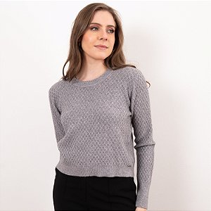 Blusa Tricot Textura Colmeia Feminina
