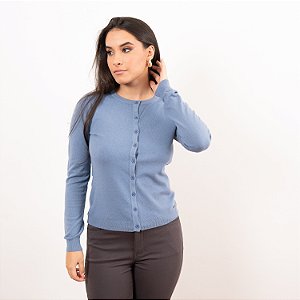 Cardigan Tricot Com Botões Feminino