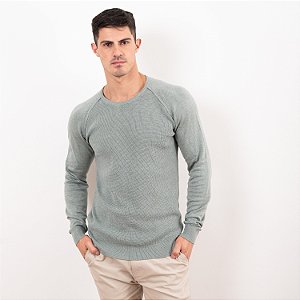 Blusa Tricot Texturizada Gola Redonda Masculina