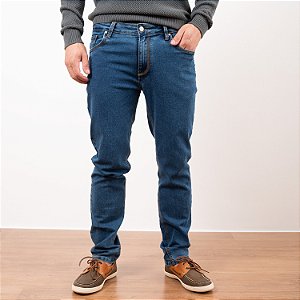 Calça Jeans Slim com Pespontos Masculina