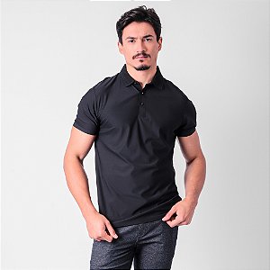 Polo Piquet Tech Com Gola Jacquard Masculina