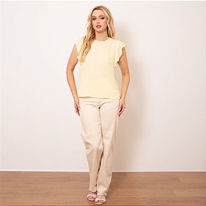 Blusa Sem Manga Com Babado Feminina