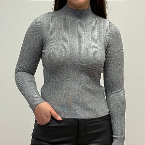 Blusa Tricot Com Textura E Gola Feminina