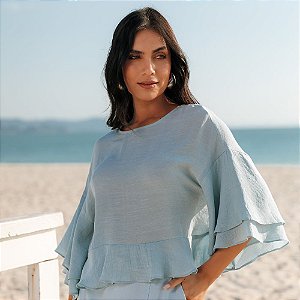 Blusa Bata Com Babados Feminina