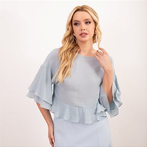 Blusa Bata Com Babados Feminina