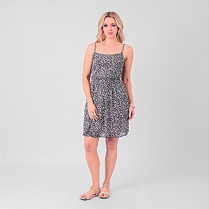 Vestido Curto Estampa Liberty Com Pregas E Faixa