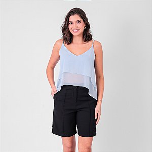 Regata Mullet Alça Fina Decote V Feminina
