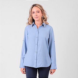 Camisa Manga Longa Em Viscose Com Martingale Feminina