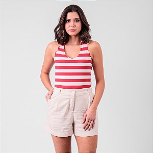 Regata Frente Única Listrada Feminina