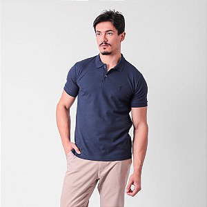 Polo Texturizada Com Detalhe Em Contraste Masculina