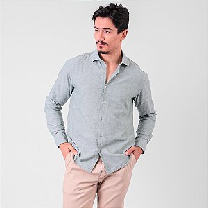 Camisa Manga Longa Linho Eco Masculina