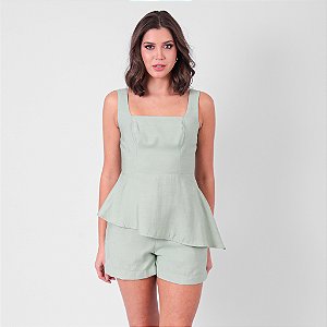 Blusa Decote Quadrado Assimétrica Feminina