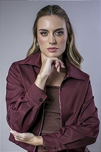 Jaqueta Cropped Feminina Casual com Zíper