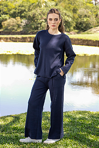 Blusa Tricot Mullet Feminina Gola Redonda