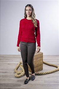 Calça Skinny Feminina em Sarja com Elastano e Bolsos