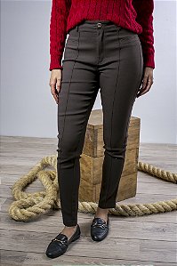 Calça Skinny Feminina em Sarja com Elastano e Bolsos